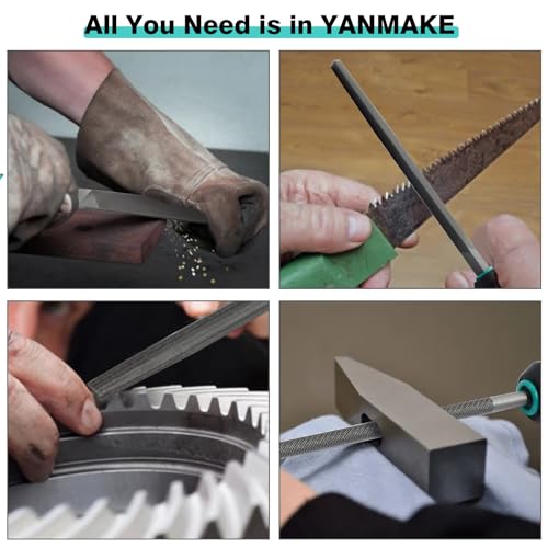 YANMAKE 4Pcs Metal File Set, 8inch Hand Files Large Steel Rasp Files with Handles for Metalworking, Woodworking and More - Image 7