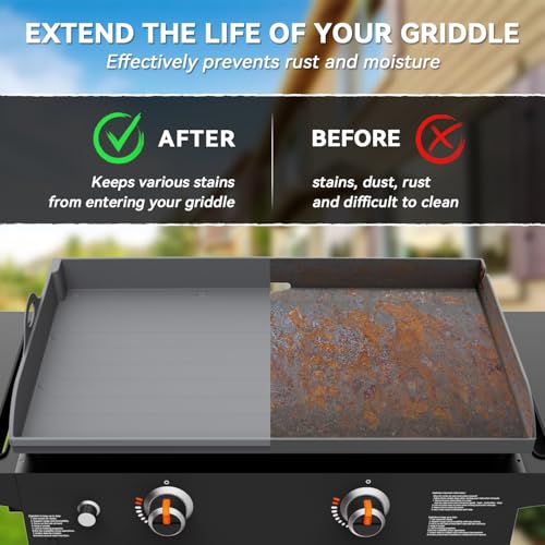 Magnetic Silicone Griddle Cover for Blackstone - 28 Inch Silicone Grill Mat Upgraded Heavy Duty Omnivore Griddle Top Cover for Blackstone Accessories, Protect Grill from Rust & Dirt (Gray 28 inch) by Protebox - Image 5