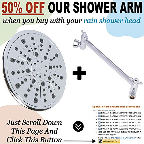 Shower Head Rainfall Luxury Bathroom - 9 Inch Large Overhead Rain Showerhead With High Flow Big Waterfall & Rainshower Heads, 2.5 GPM - Chrome - Thumbnail 7