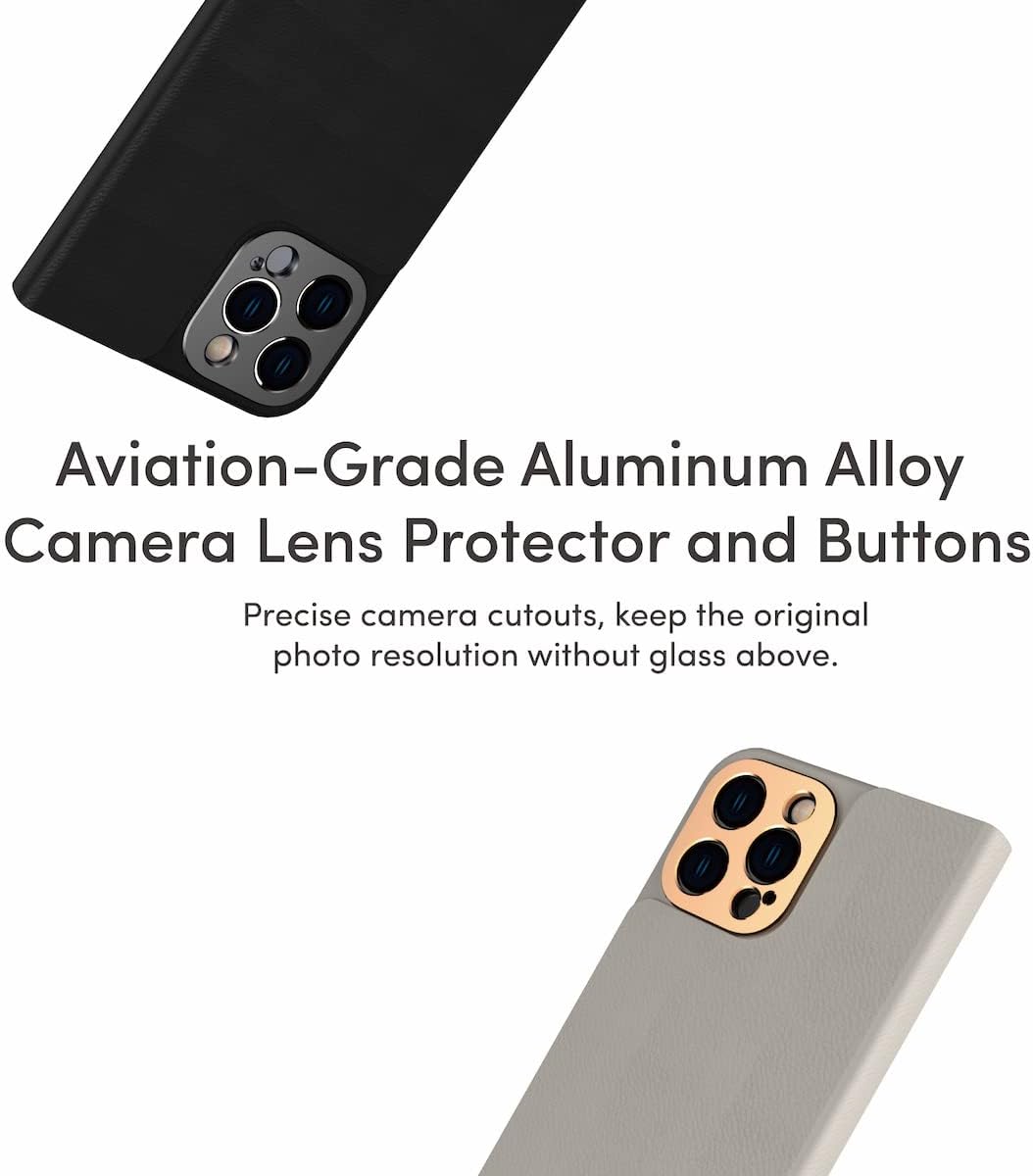 Moshi Overture Detachable Leather Wallet Case Compatible with iPhone 14 Plus, Flip Folio Case with 3 Card Holders Kickstand [Shockproof] iPhone Cover 6.7 Inch 2022, MagSafe Compatible (Gray)