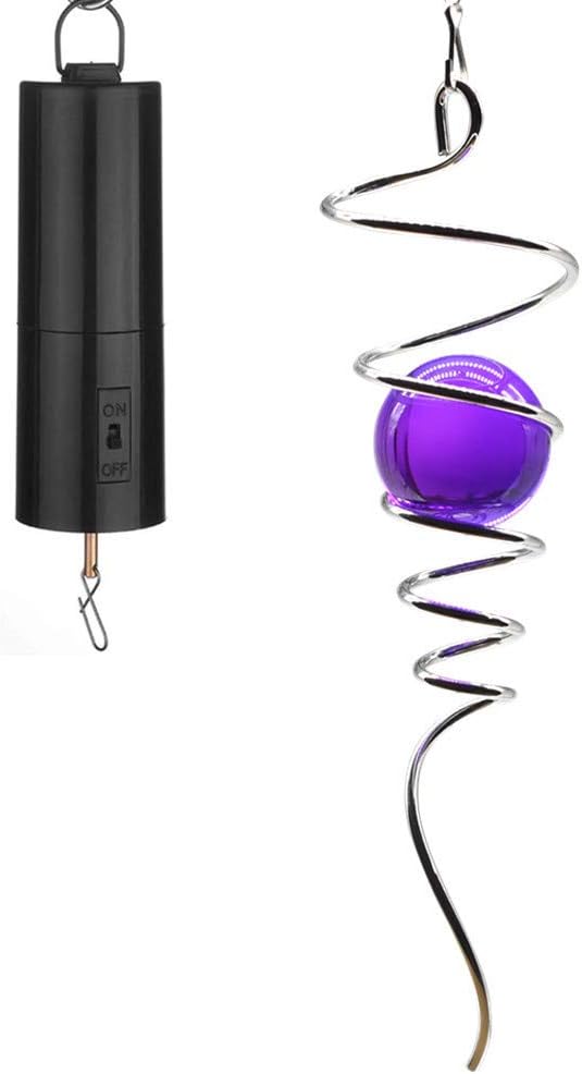 UOUDIO Wind Spinner Motor Battery Spinning，Hanging Display Spinners Chime Motor Indoor Outdoor Decoration Motor Drive Gazing Ball Stabilizer Spiral Tail Hanging Swivel Hook 11" inch (Purple)