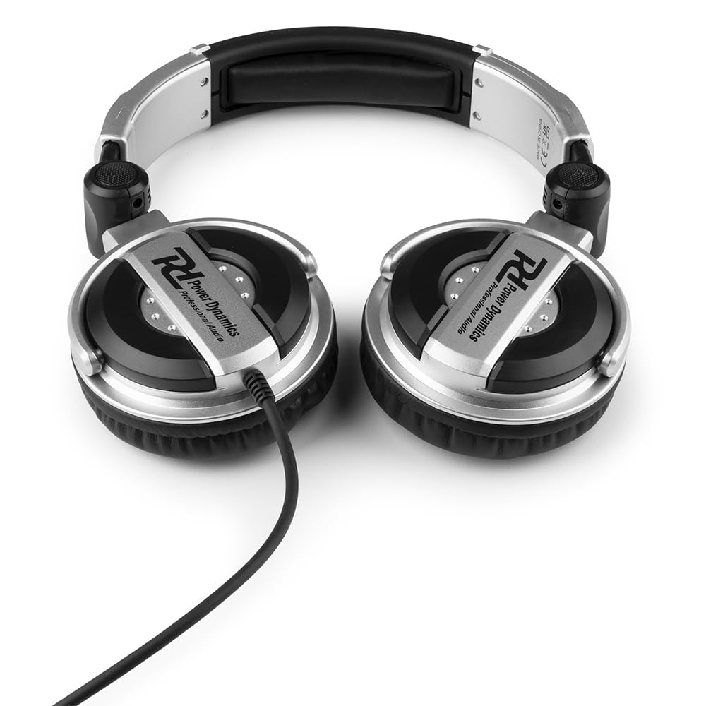 Power Dynamics PH510 Casque DJ, Accessoire Pro, Haute Qualité, Matériel Professionnel, Facile à Transporter, Pilotes 50mm pour SPL Élevés, Adaptateur à Visser 3,5-6,35 mm