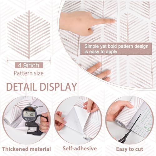 Image of MelunMer Modern Peel and Stick Wallpaper Boho Contact Paper 17.3''x393''