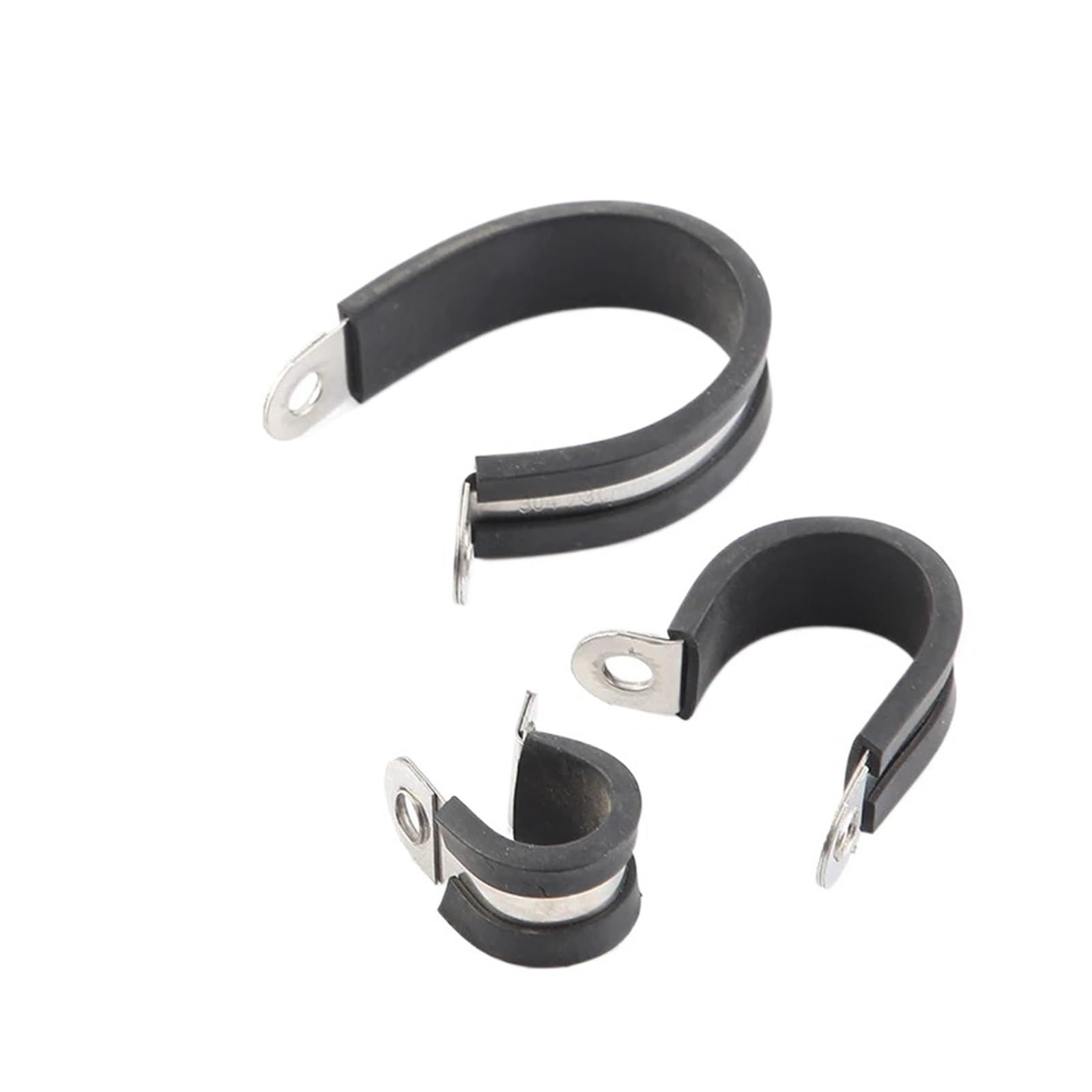 Morsetto per tubo flessibile in acciaio inox rivestito in gomma, confezione da 5 diverse dimensioni per cavo (20 mm)