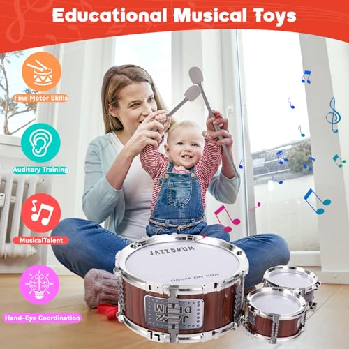 Yemona 586-335-A1 Kids Drum Set, Toddler Jazz Drum Music Toys 5 Drums thumb #1