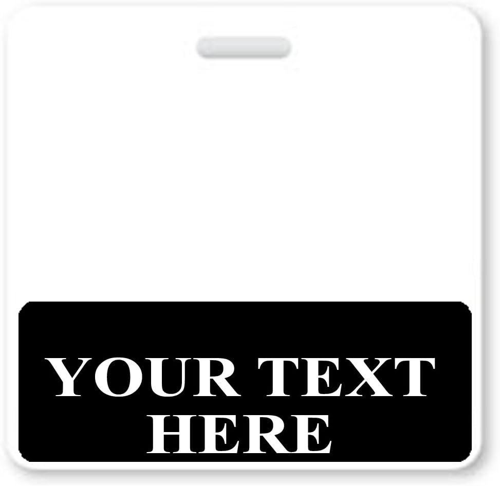 6 Pack - Custom Printed Horizontal ID Badge Buddies - Double Sided USA Printed Badge Buddy - Healthcare Role Tag Backer - Waterproof, Spill Proof & Tear Resistant by Specialist ID (Black)