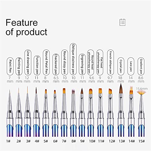 Brochas para uñas acrílicas para arte y aplicación miniatura 4