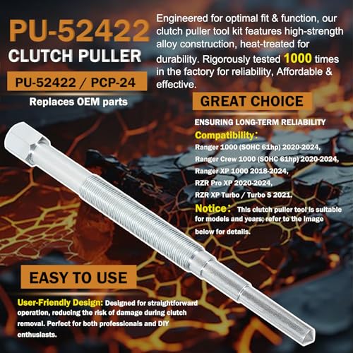 Image of 4-Piece Clutch Puller Tool Kit - Includes Primary Drive Clutch Pullers for Polaris Models 1985-2024: Fits Ranger, RZR, Sportsman, General, Scrambler - OEM # 2870506, PA-48595, 2872085, PU-52422
