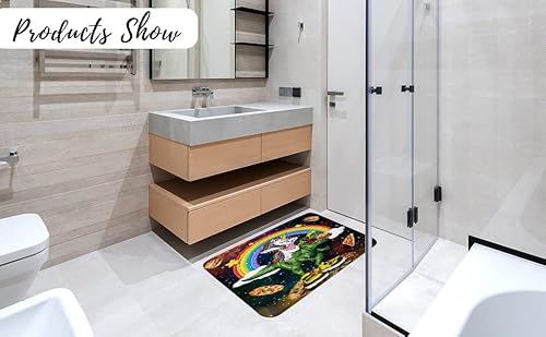 Grtuspr Bathroom Rugs Bath Mat Cartoon Pattern Galaxy And Dinosaur Door Mats Memory Foam Kitchen Rug For Inside Outdoor 16 X 24In, Fast Drying Non-Slip Bathroom Floor Rugs With Cartoon Unicorn #TOP4