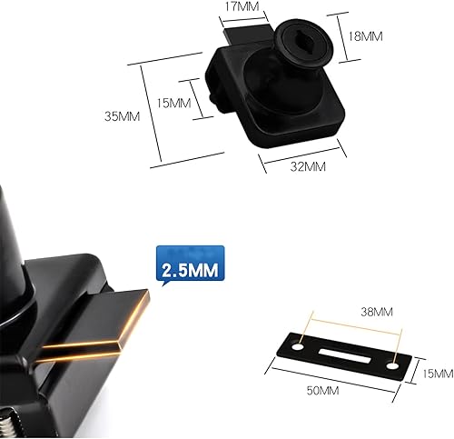 Miniatura 2 de Cerradura de vitrina de acero inoxidable sin taladro, cerradura de puerta de cristal con llave para puerta de vidrio de 0.217-0.374 in