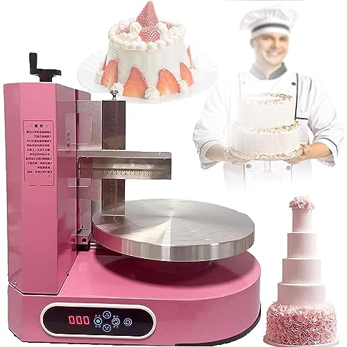 Máquina automática de glaseado de pasteles de 4 a 12 pulgadas, para decoración de tartas de cumpleaños, crema y pan con revestimiento suave, máquina alisadora para tartas de cumpleaños, crema y