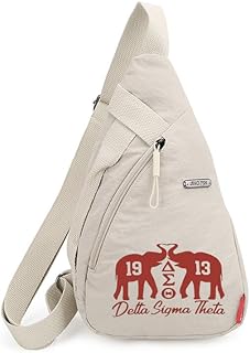 Multi-Function Crossbody Chest Bag Street Style Crossbody Chest Bag with Delta Sorority Elephant Printed - Multi