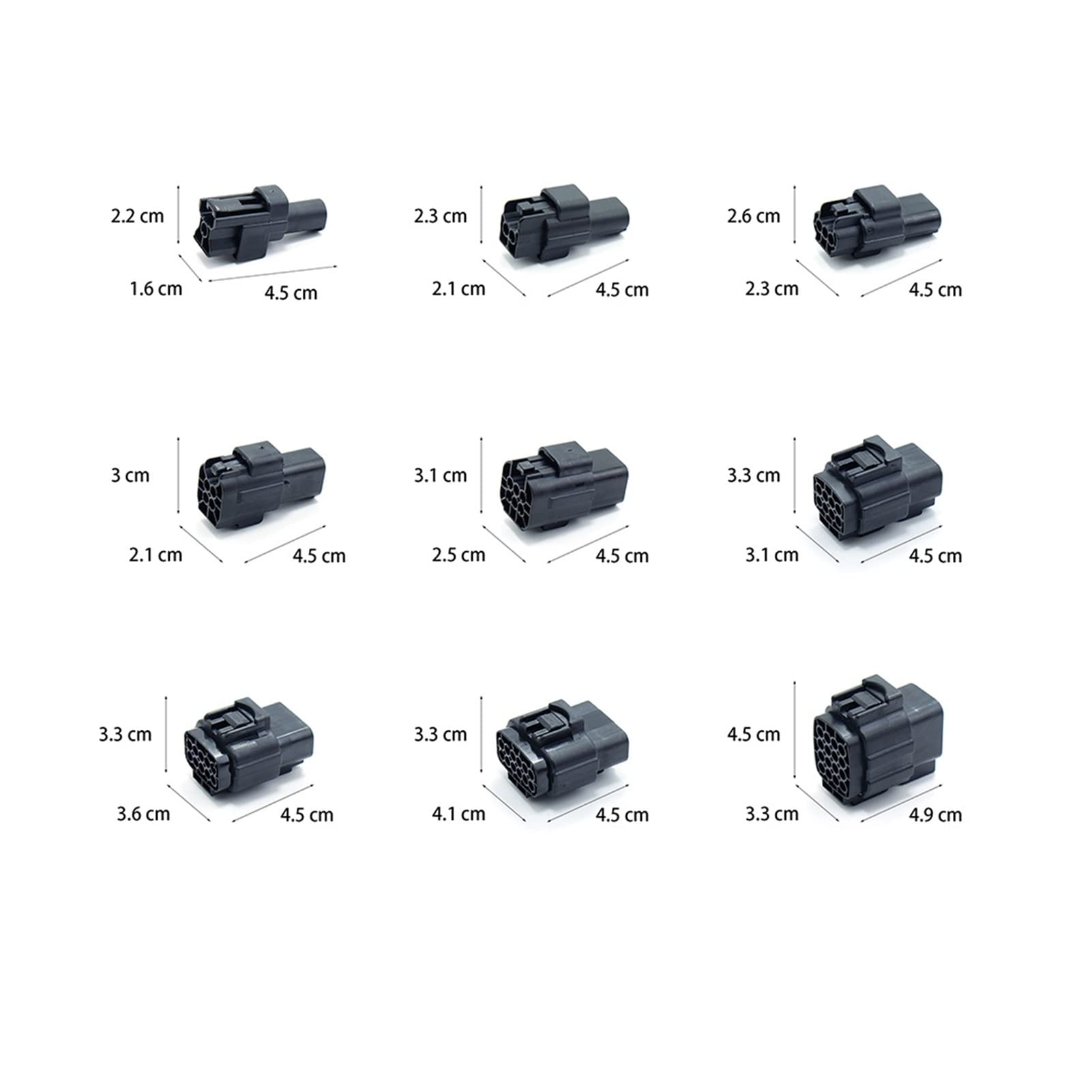 Kit di connettore del cavo elettrico serie da 1,8 mm con guarnizioni in gomma 1/2/4/4/6/8/10/12/16 PIN AUTO Impermeabile Plug Imbracatura(70x16Y 568pcs)