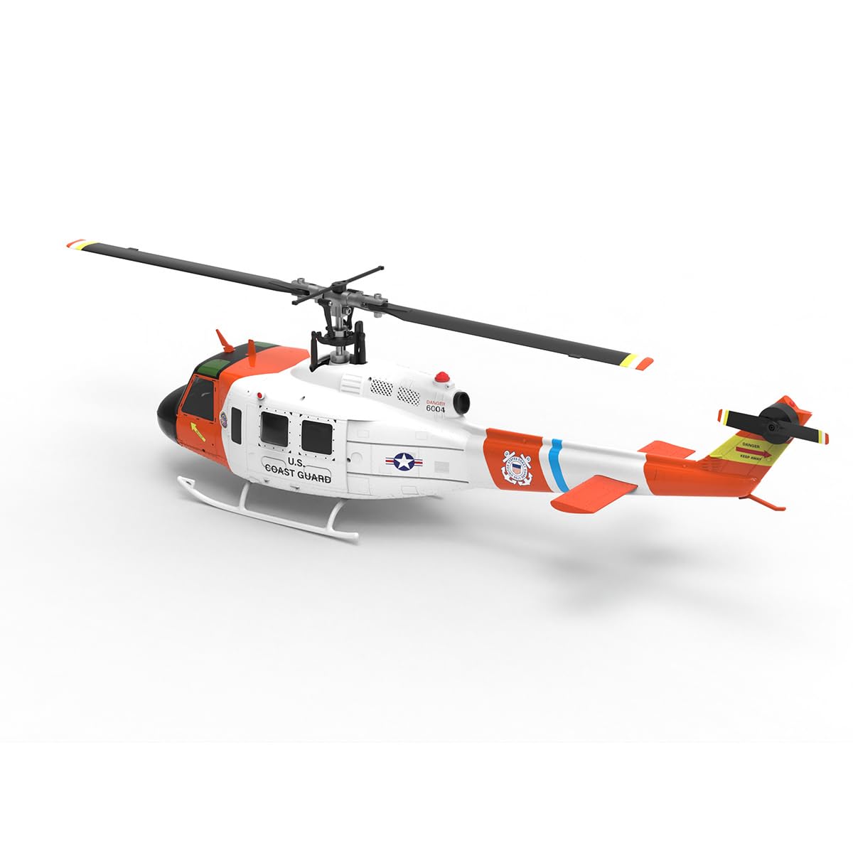 WOLFBUSH×YU Xiang F07S UH-1 Huey 1:34 RC-Hubschrauber, 2.4G 6CH Bürstenloser Direktantrieb, 6G Flybarless Hubschraubermodell mit GPS, Einstellbarer Gashebel für Links- Und Rechtshänder (RTF)