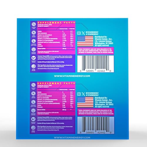 Image of Vitamin Energy Berry Vibe Extra Strength Energy Shot, 10 Pack - Up to 7 Hrs, 260mg Natural Caffeine, Zero Sugar - BCAAs + CoQ10, Focus Support, B12 B6 Niacin, 1.93 fl oz, Keto Vegan