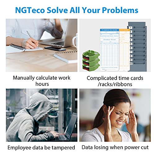Ngteco NGT-W2 Fingerprint Time Clock, W2 Biometric Employee Attendance Machine For Small Businesses And Offices, Fingerprint Scanner, 2.4Ghz Lan Wifi Connectivity thumb #6