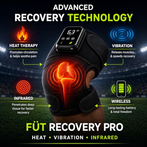Masajeador de rodillas con calor y vibración – Faja térmica inalámbrica para rodilla para recuperación, compresión y soporte muscular – Envoltura infrarroja para rodillas para entrenamientos, gimnasio, running y alivio diario miniatura 2