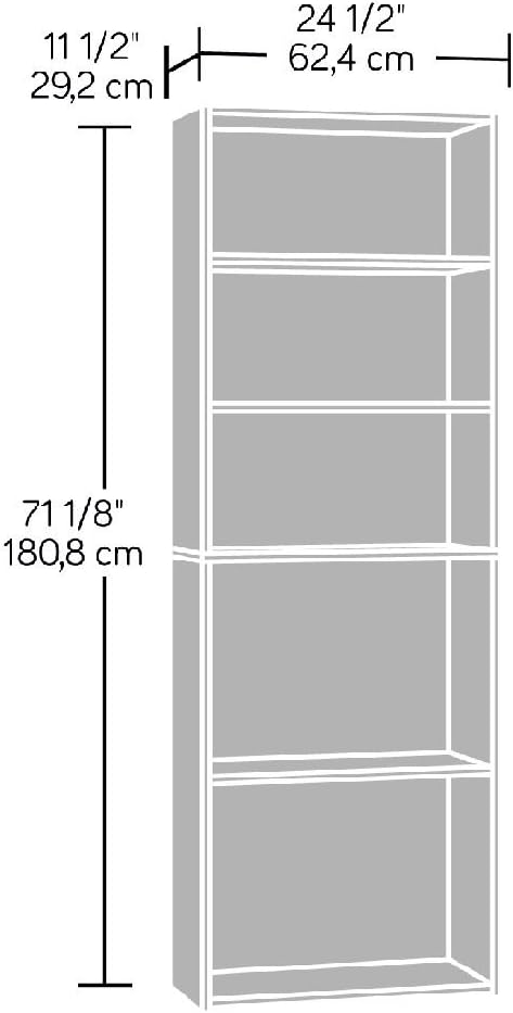 Sauder Beginnings 5-Shelf Bookcase, Cinnamon Cherry finish : Home & Kitchen