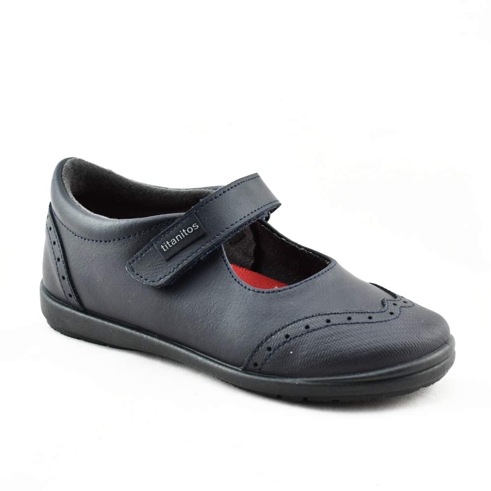 TITANITOS KIDS FOOTWEAR Titanitos Zapatos Colegiales Lavables niña Azul Marino Febe (Talla 33)