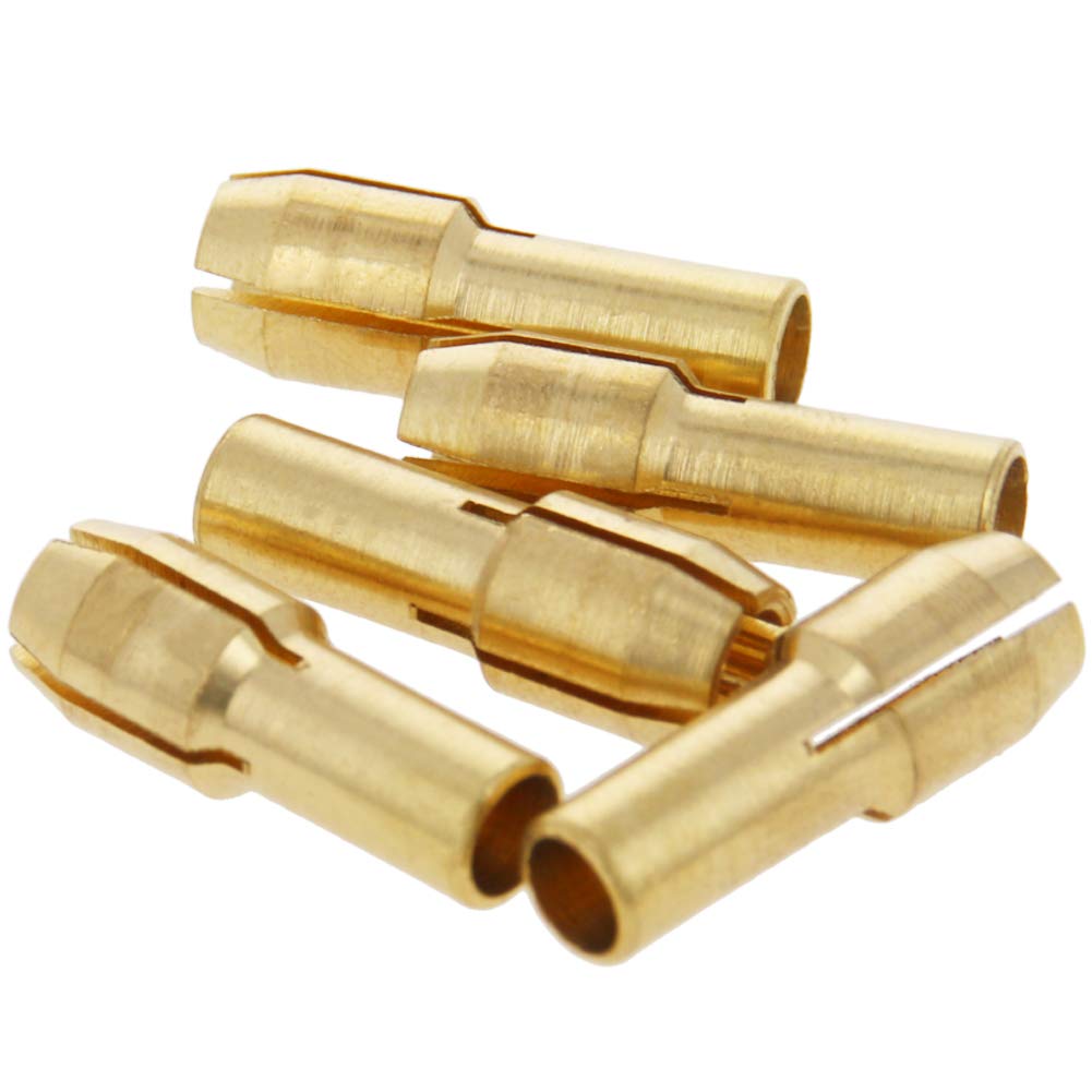 Utoolmart Gold 3Mm Brass Collet 4.3Mm Shank Dia Electric Grinding Drill Collect Chuck For Micro Twist Drill Chuck Hobby Model Woodworking Rotary Tools 5Pcs