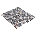 PURE ERA Natural Real Stone Interlocking Floor Deck Tiles Sliced Pebble Tile Indoor Outdoor Use 12"x12" (4Pcs, 4 sq. Ft, Sliced Mixed Color)- Great Upgrade to Patio Backyard Pathway