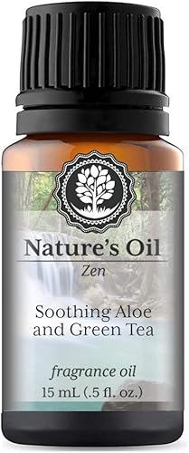 Aceite de fragancia calmante de aloe y té verde (0.5 onzas líquidas) para difusores, fabricación de jabón, velas, loción, aromas para el hogar,