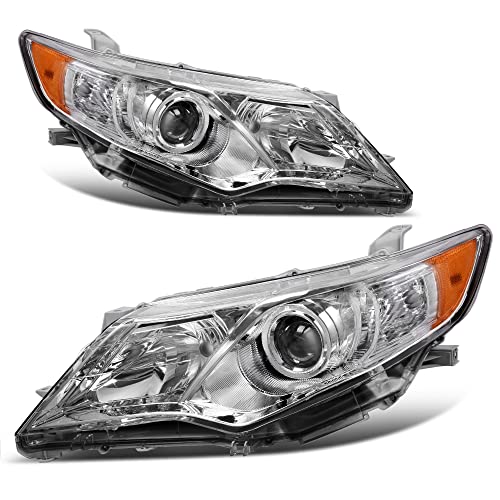 Image of oEdRo Headlight Assembly Compatible with 2012 2013 2014 Camry L /Le /Xle /Hybrid (Not Fit SE /SE Sport /Hybrid SE) Headlamp with Amber Refector Clear Lens Chrome Housing