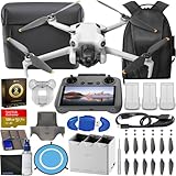 Picture of DJI Mini 4 Pro Drone Fly More Combo Plus with RC 2 Controller (With Screen) Folding Drone with 4K Video, Under 249g, 45 Mins Flight Time, Vision Sensing 3 Batteries Bundle with 128GB Memory Card, CPS 2 Year Warranty + Pilot Kit