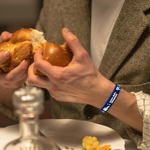 FSHANEE 24Pcs Feliz Hanukkah Pulseiras de Borracha Feriado Judaico Chanukkah Festa Suprimentos Pulse