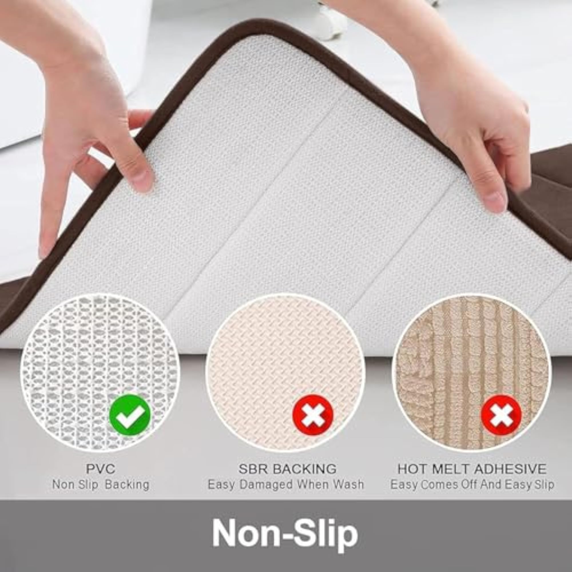 Ultra Soft Non-Slip Bath Runner Rug, Water Absorbent