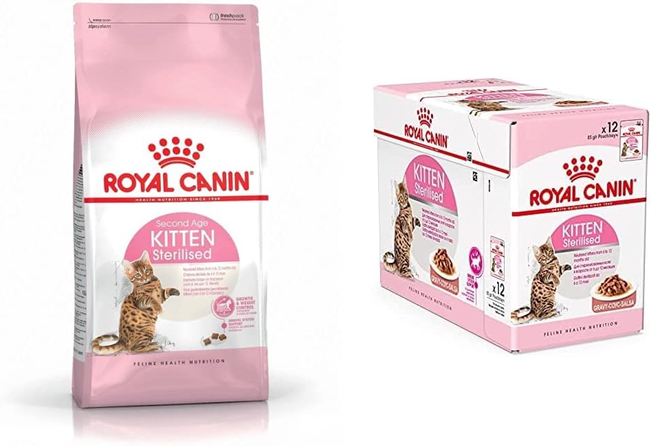 Fhn Feline Health Nutrition Kitten Sterilised 2Kg Cat Dry Food & Feline Health Nutrition Kitten Sterilised Gravy 12X 85Gm Cat Wet Food Pouches