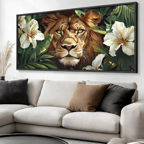 Artisanat gemme lion et fleurs de haute précision pour décoration maison - 3
