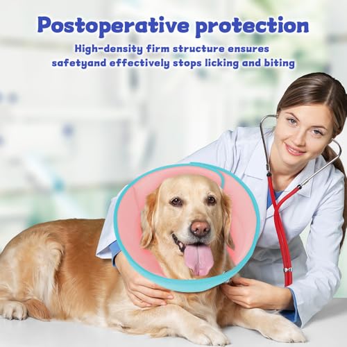 Image of Soft Dog Cone Collar After Surgery Alternative for Dogs to Stop Licking, Comfort Collars for Large /Medium /Small Pet, Adjustable Elizabethan Neuter Recovery E Cones of Shame Neck & Head Ecollars