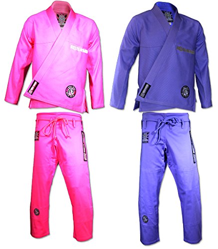 ROLL HARD BRAND Womens Brazilian Jiu Jitsu Kimonos - Pink or Purple (Purple, F3)