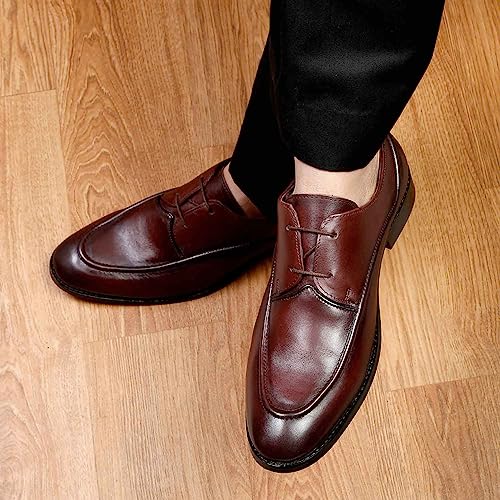 Image of LOUIS STITCH Men's Premium Italian Leather Shoes Handcrafted Two Eyelet Style British Classic Laceups for Men Formal Officewear (EXTE)