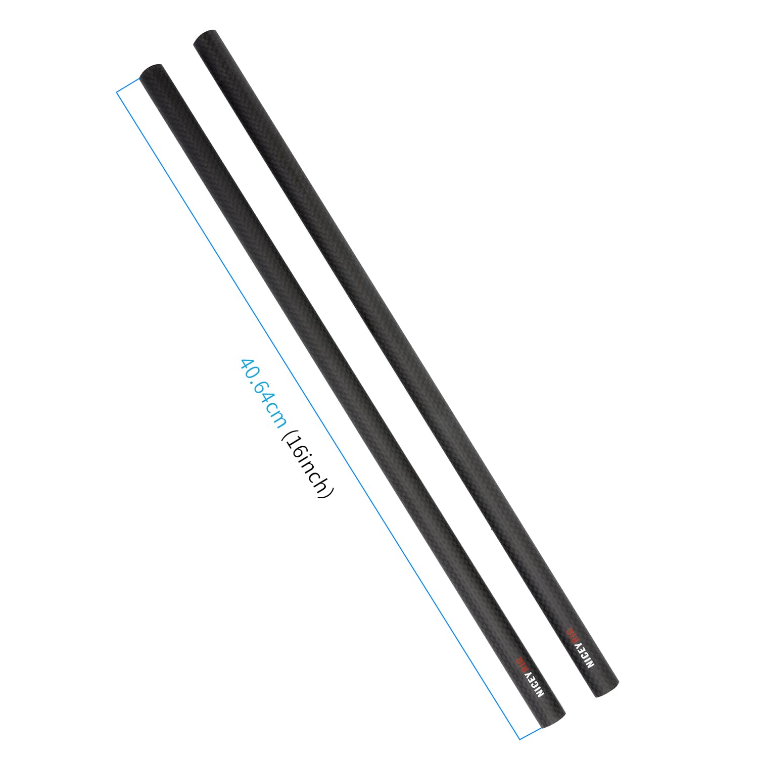 NICEYRIG 15 mm Rods in fibra di carbonio, 40 cm e 15 mm Rod, sistema di supporto per binario per DSLR, gabbia stabilizzatore per fotocamera, scatola opaca, piastra di base -555