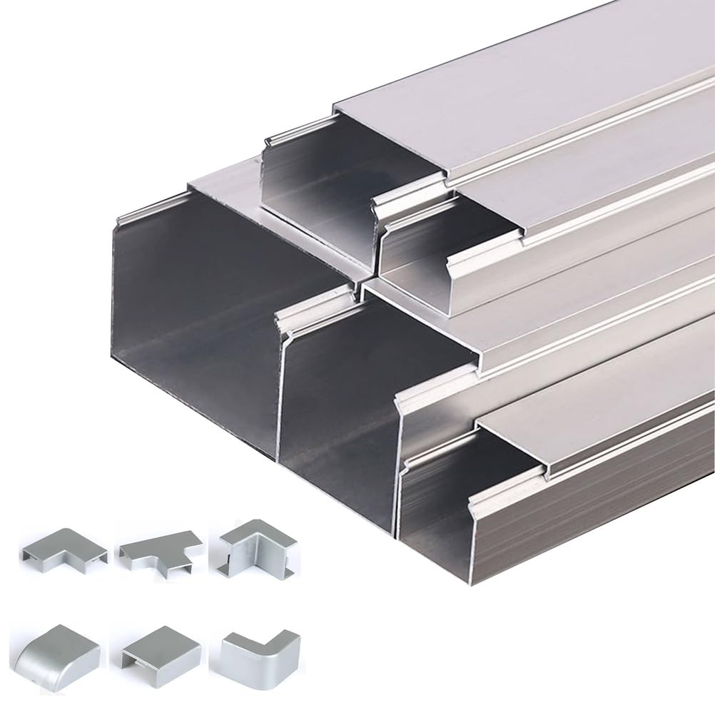 RSBFER 5 m Aluminium-Kabelkanäle, Kabelkanal aus Metall,Kabelmanagement für Homeoffice, Innen-/Außenbereich, Garage/Lager,30x15mm