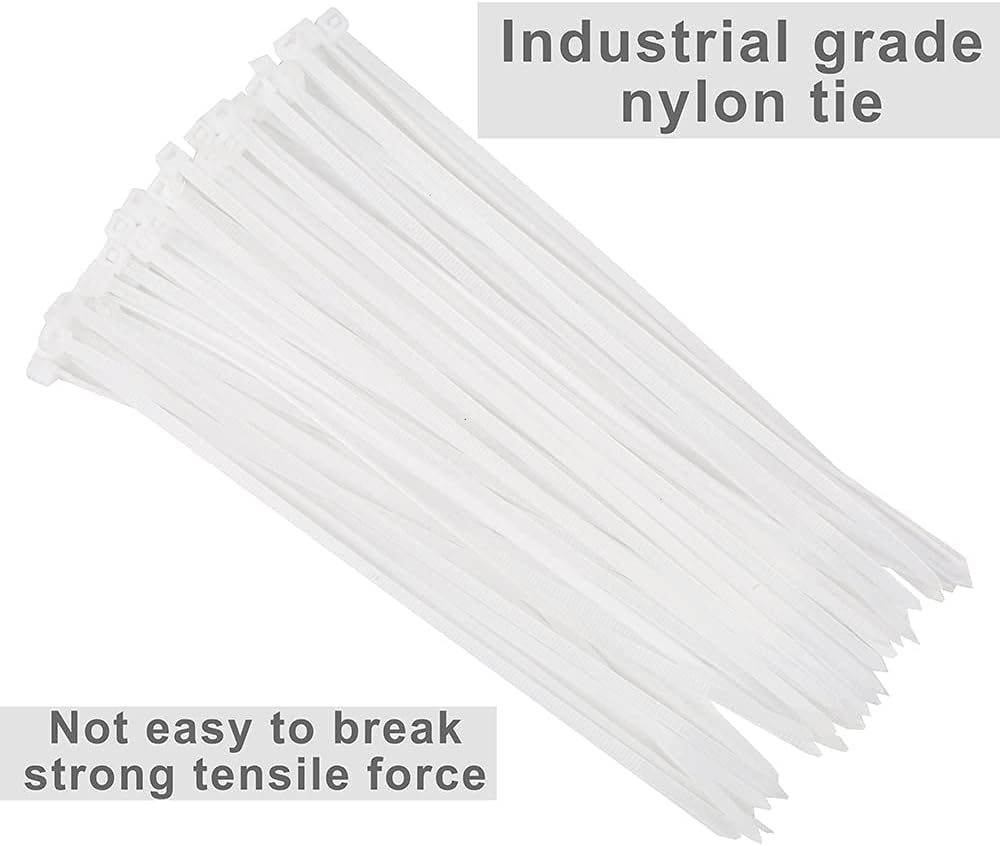 Cable Ties,8 inch Clear Zip Ties,100 Pcs Self-locking Nylon Ties, (200 mm) Wire Ties, Zip Ties Heavy Duty, Can be Used for Circuit Fastening and Water Pipe Lashing