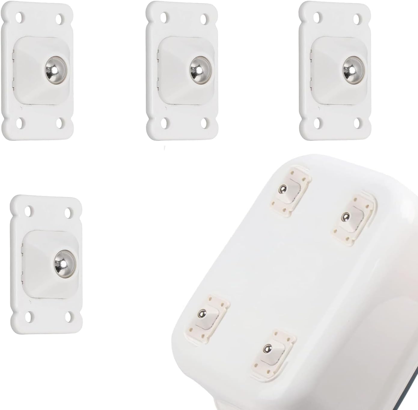 Boniry 4 Pcs Self Adhesive Mini Swivel Casters Wheels, Universal Wheels at The Bottom of The Storage Box, Swivel Caster Wheels 360 Degree Rotation Pulley for Furniture (4, Mini Casters Wheel)