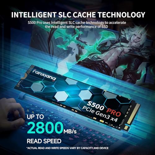 fanxiang S500 Pro 256GB NVMe SSD M.2 PCIe 3.0, Gen 3x4 2280 Internal Solid State Drive, SLC Cache 3D NAND TLC, Up to 3000MB/s, Compatible with Laptop and PC Desktops(Black) - Image 3