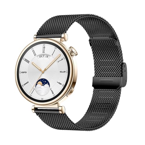 KoGiio 18 mm Metal Strap Compatible with Huawei Watch GT4 41mm/Garmin Venu 3S/Forerunner 265S/255S Music/255S/Vivoactive 4S 40mm /3S 39mm /Venu 2S/Active S/Move 3S, Replacement Bracelet Black - Image 2