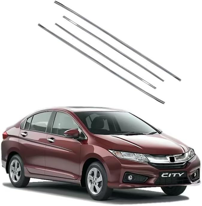 AutoDream Car Window Lower Garnish Stainless Steel Chrome Finishing for Honda City i Dtec Set of 4PCS