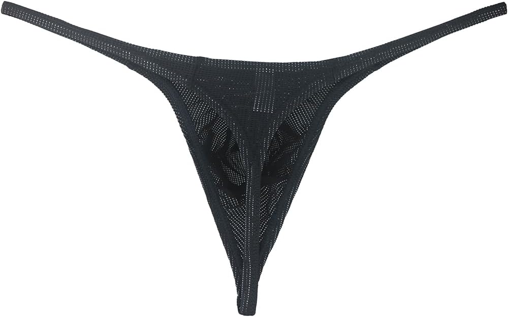 Men's See Through G-String Underwear Breathable G-back Underpanties Pouch Thong for Men