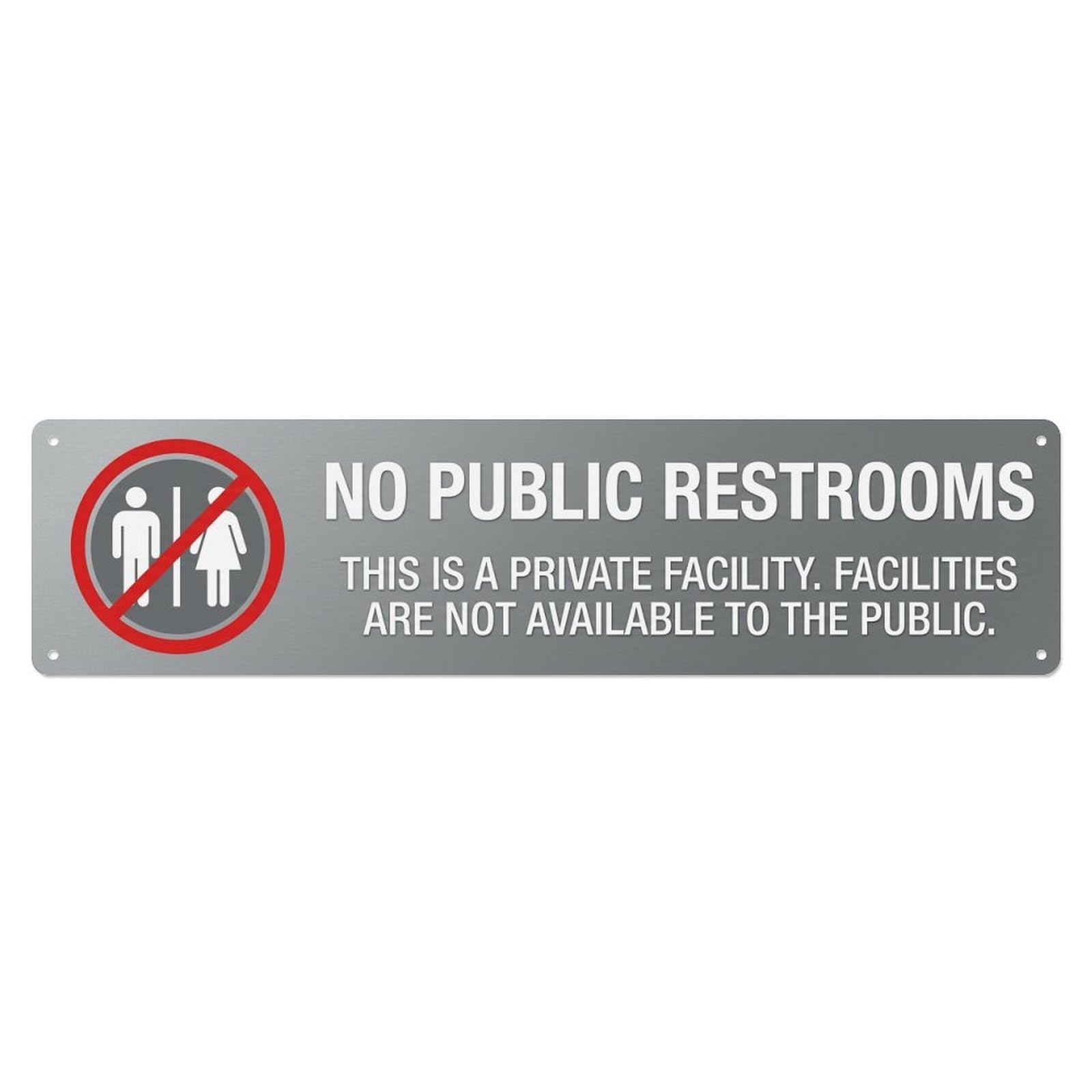 Bathroom Public Restrooms Facility Metal Tin Sign Plaque Wall Decor for Cafe, Club Bar, Office, Home Garden Metal Poster 4x16Inch