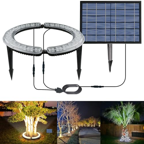 GULADUS Solar Palm Tree Lights Outdoor, 12000 mAh & 32 LEDs Outdoor Yard Lighting, 6000K Uplight...