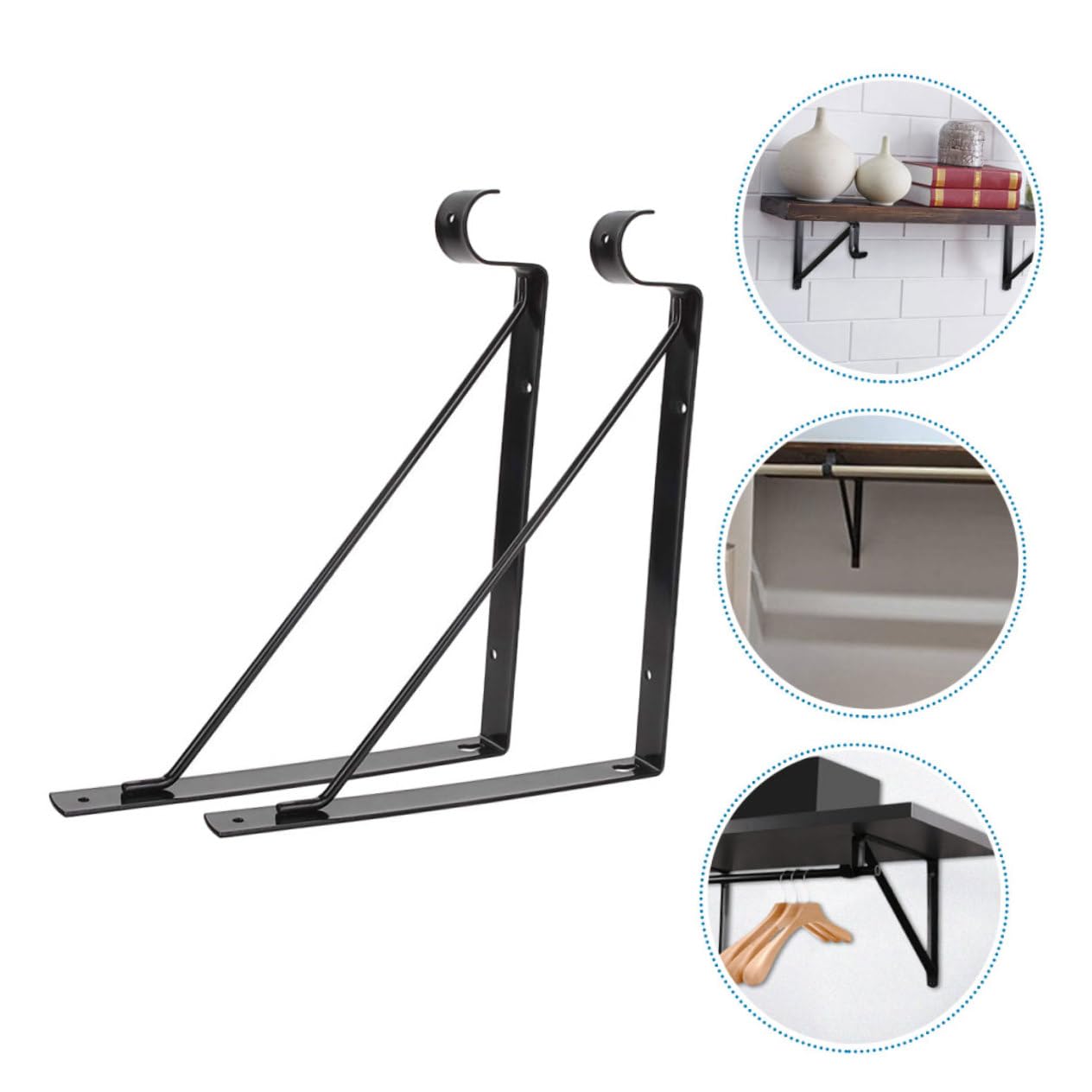 jojofuny Staffe Da Parete Per Mensole Set Di 2 Supporti Reggimensola Resistente Per Mensole Galleggianti e Scaffali Design Con Gancio Per Carico Elevato