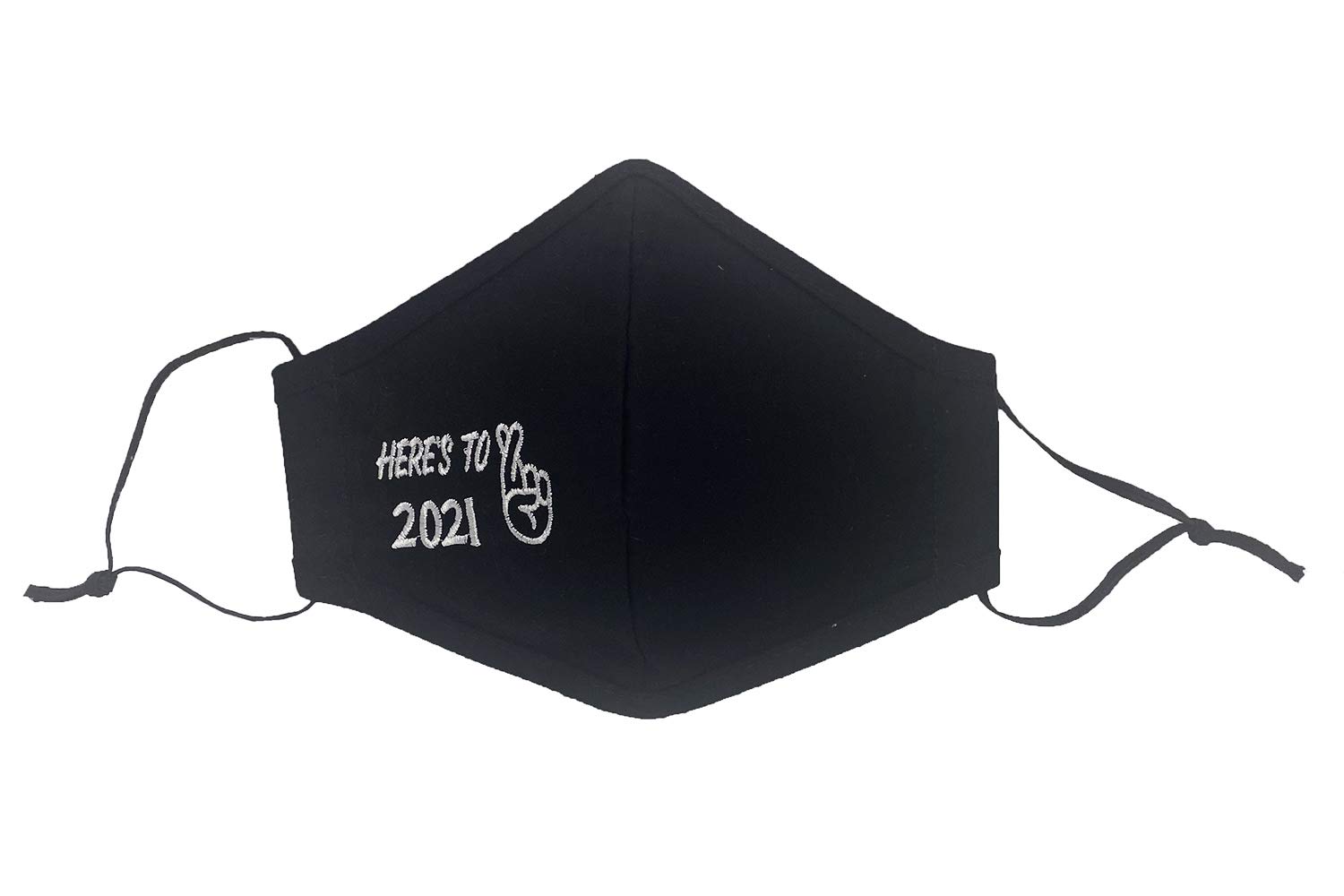 Pink Princess New Years Face Mask - Holiday Face Masks for Adults - Made in USA (Fingers Crossed, Child (Age 4-11))