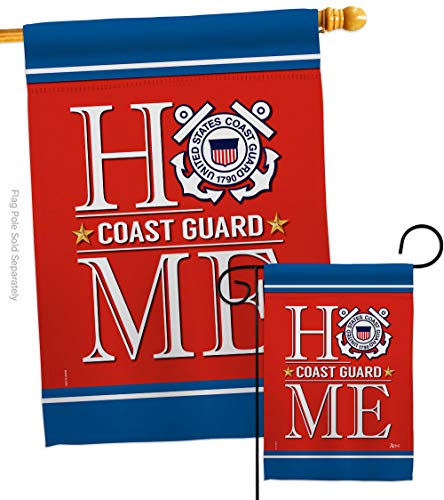 Coast Guard Home Garden House Flag - Set Armed Forces USCG Semper Paratus United State American Military Veteran Retire Official - Decoration Banner Small Yard Gift Double-Sided Made in USA 28 X 40
