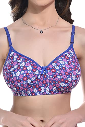 Image of FIMS - Fashion is my style Women Cotton Blend Floral Print Padded Non-Wired Bra Panty Set Full Coverage Lingerie Set Multicolor See Main Image to Check How Many Sets You Will Get