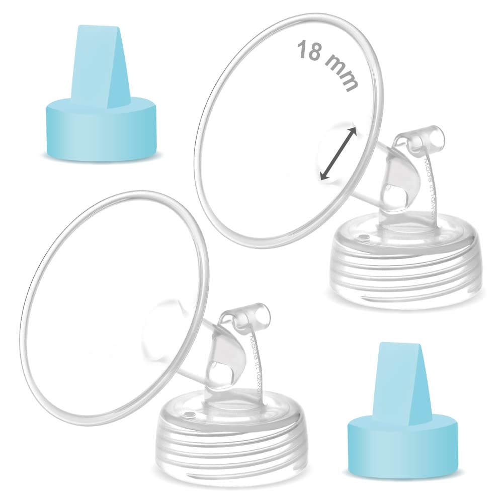 Maymom Pump Part Compatible with Spectra Ameda Luna Pumps, Inc Wide Mouth 18mm Flange Blue Duckbill Valve; Not Original Spectra S1 S2 9 Plus Synergy